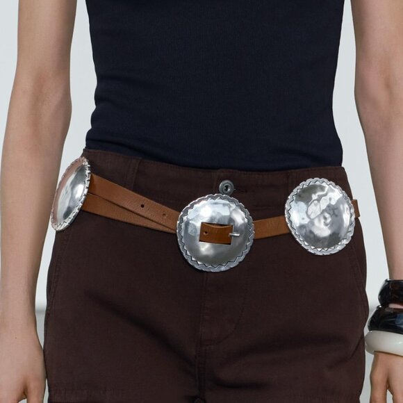 ZARA LEATHER BELT WITH HEWN BUCKLE Bloggers favorite Zara Bohemian / Retro Women main image 4